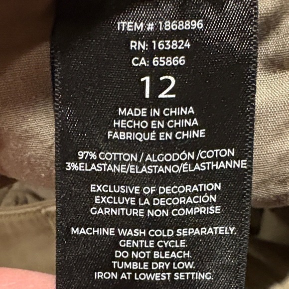 NWOT Well Worn Women's High-Rise Tencel Blend Cargo Pants Tan Pockets size 12 - Picture 6 of 9